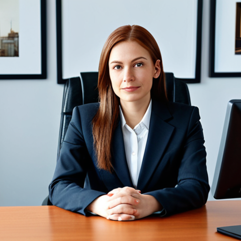 콘텐츠 관리 시스템 CMS 에서의 접근성 최적화 - **Prompt:** A professional businesswoman in a modest business suit, sitting at a desk in a modern of...