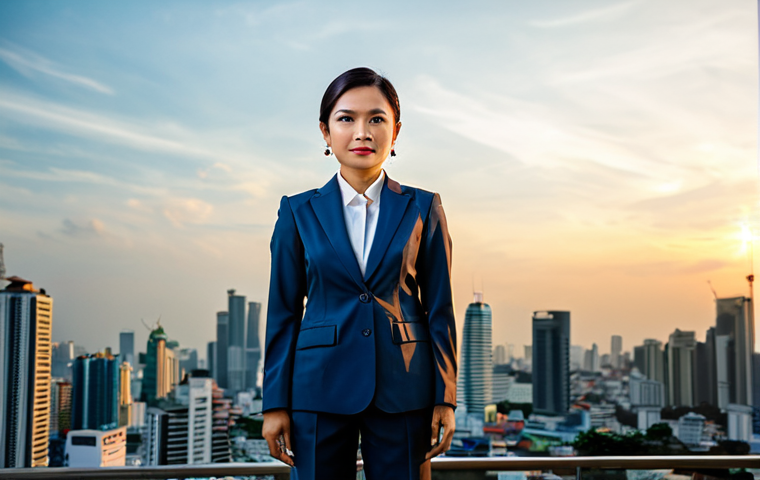 기술적 내용 접근성을 위한 정책 및 가이드라인 - **Prompt:** A professional Thai businesswoman in a modest silk business suit, standing in front of t...