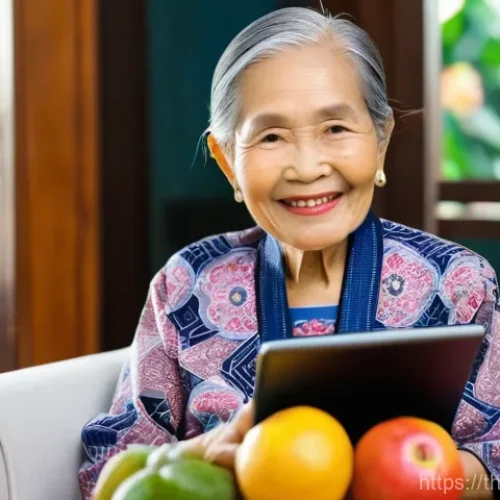 Home 29 전문가와 함께하는 접근성 향상 워크숍 - **Prompt 1: Empowered Senior User**
A kindly elderly Thai woman, approximately 70 years old, wit...