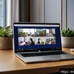 Home 19 기술적 접근성을 향상시키기 위한 주의사항 - A modern digital workspace scene featuring a young Thai professional using a laptop with Microsoft T...